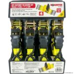 Roadster 4Pc Ratchet Tie Down Straps 25mm x 4.8m 1500lb Cargo
