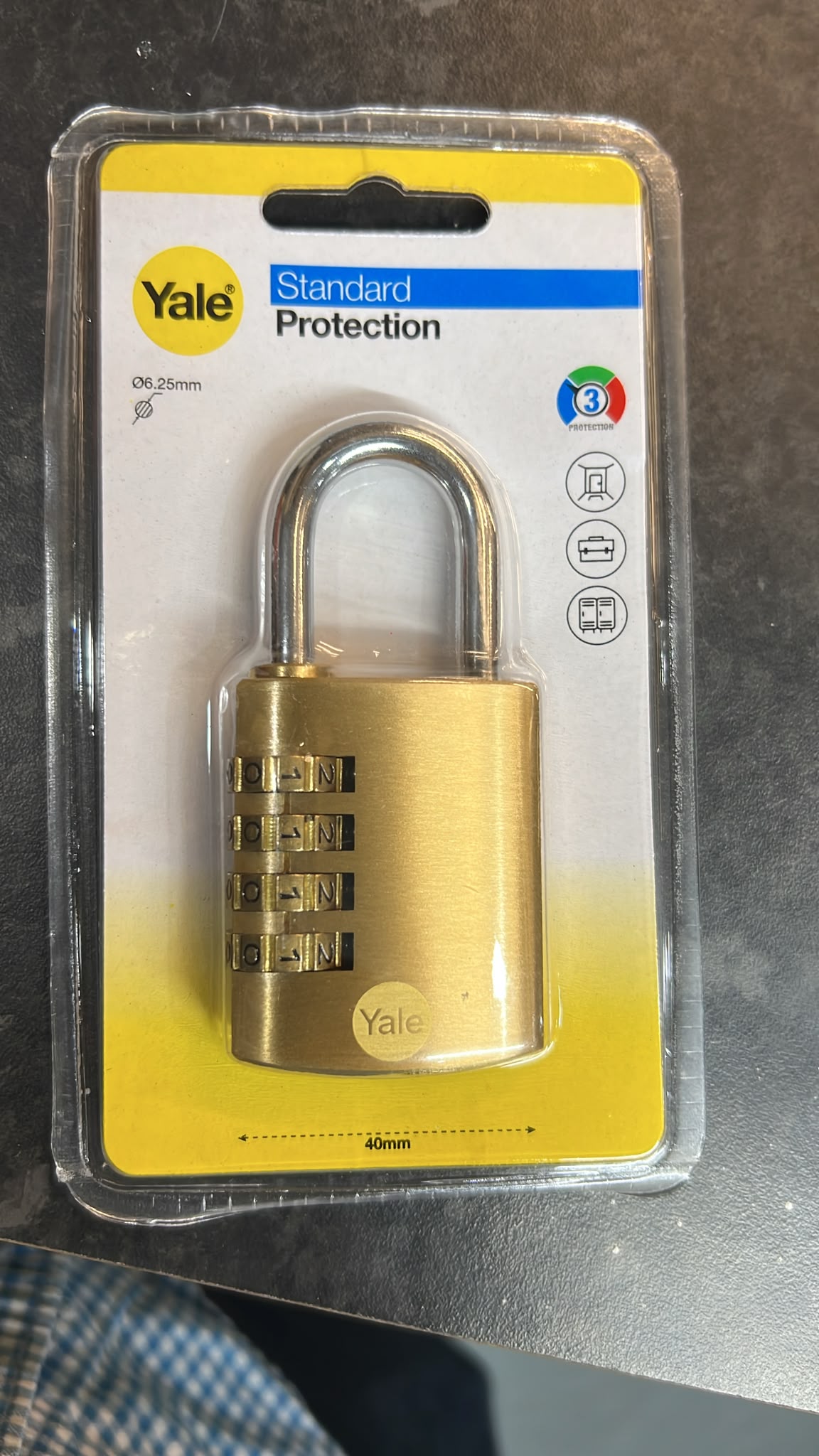 WhatsApp Image 2026-07-29 at 3.10.26 PM Yale 40mm Combination Padlock Brass Y150B - Image 1