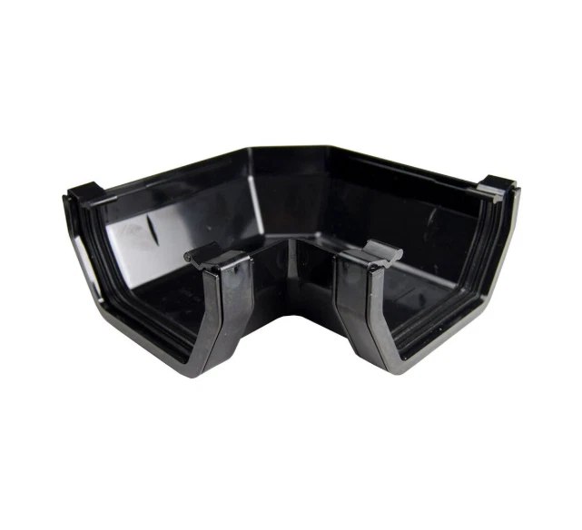 s-l1600 (12) Black Square 90° Gutter Angle uPVC Rainwater Gutter Corner - Image 1
