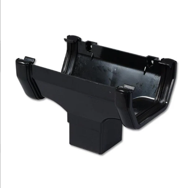 s-l1600 (16) Square Gutter Running Outlet Black Rainwater Downpipe Outlet - Image 1