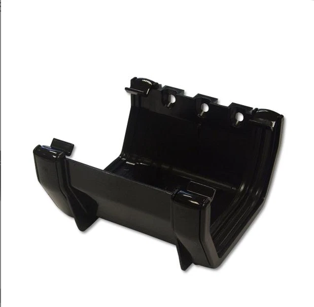 s-l1600 (17) Square Gutter Union Bracket Black Rainwater Gutter Connector - Image 1