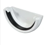 Half Round External Stop End uPVC Gutter Rainwater Fitting