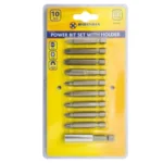 Marksman 10 Piece Power Screwdriver Bit Set with Magnetic Bit Holder