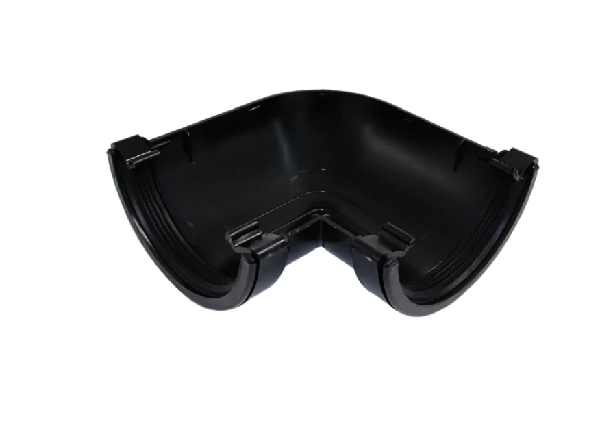 s-l960 (10) Half Round 90° Gutter Angle Rainwater Guttering Fitting - Image 1